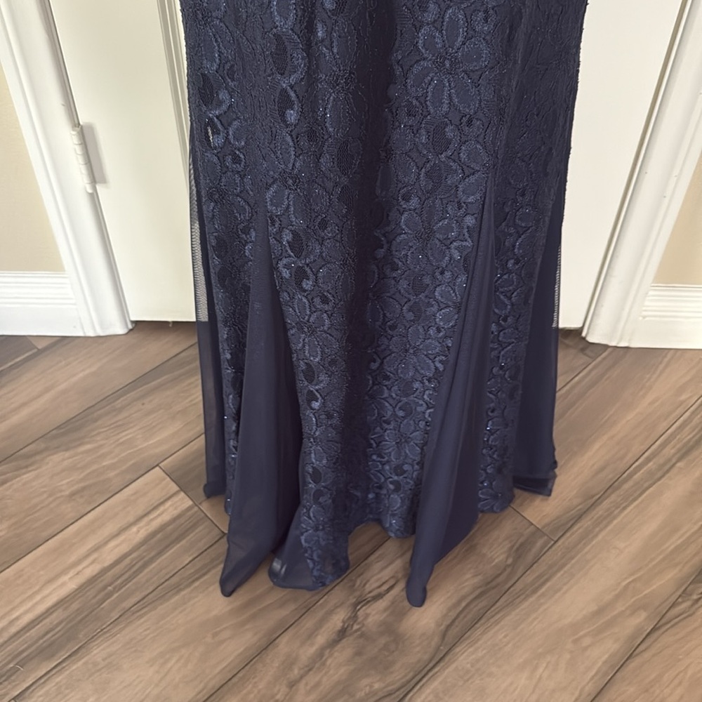 R&M Richards Beaded Blue Halter Maxi Dress - Picture 6 of 11